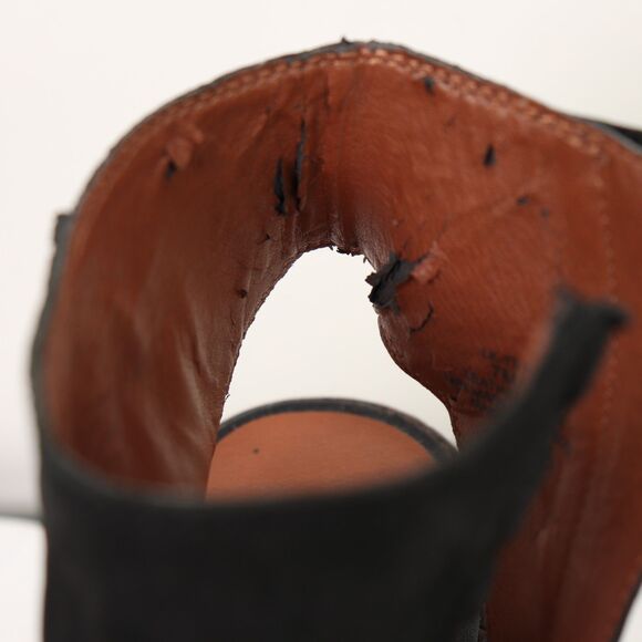 Lucky Brand Terrie Peep Toe Leather Booties size 7 - Picture 8 of 9